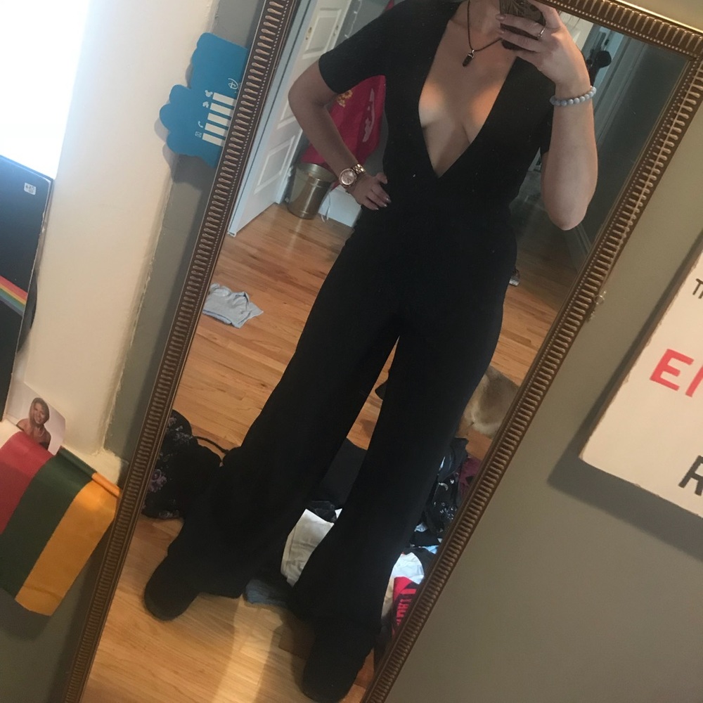 Long sexy black romper